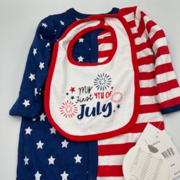 NEW Koala Kids Baby 3 To 6 Months Footed Coverall Stars And Stripes NWT - Picture 10 of 12